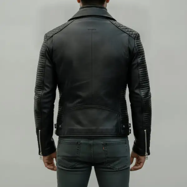 Statement Leather Biker Motorcycle Multi Pocket Jacket