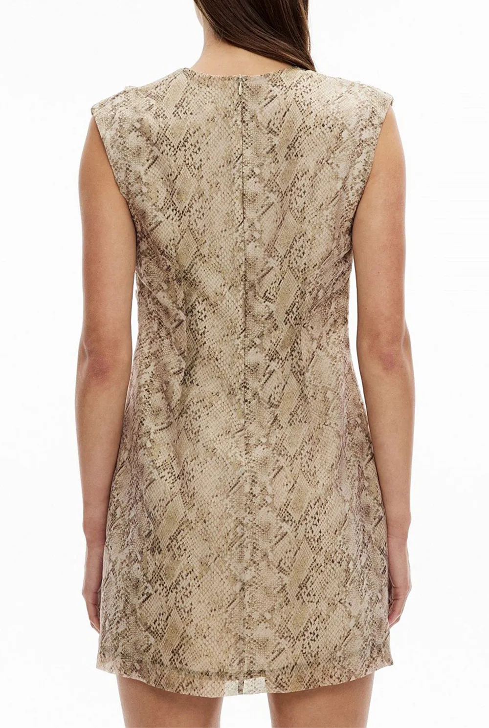 High-Neck Snake Print Dress