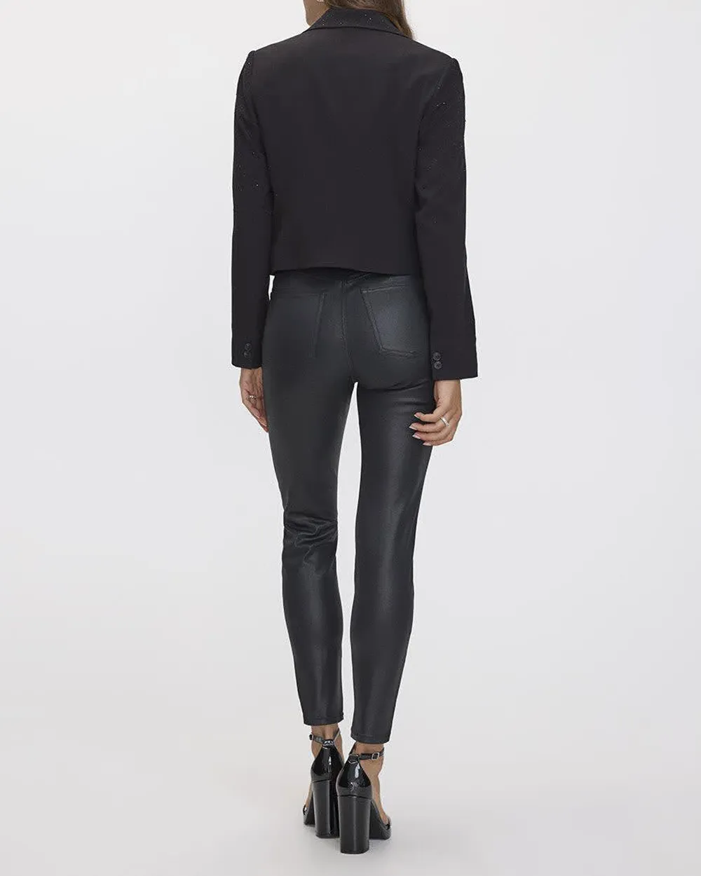 Cropped Blazer with Rhinestones Elegance