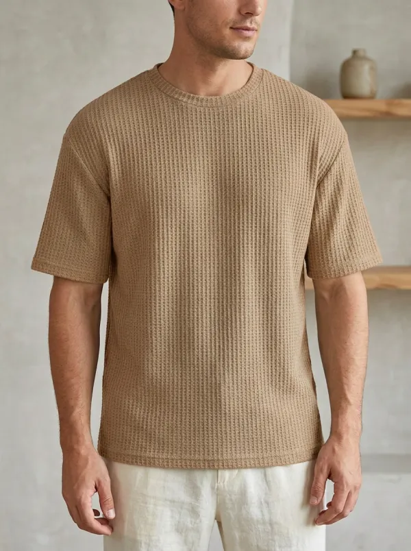 Men's Relaxed Essential Waffle Knit T-Shirt