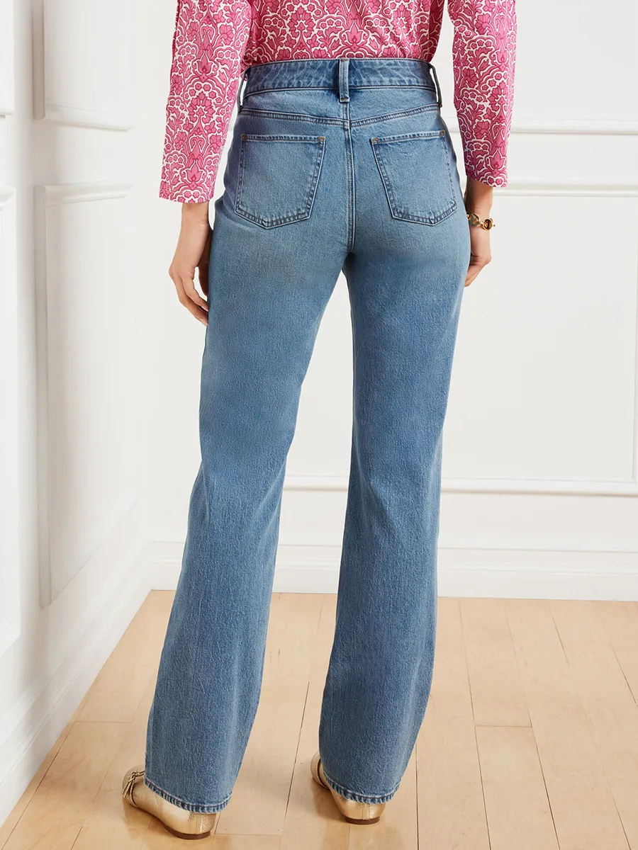 Lady'S High-Waisted Denim Trousers