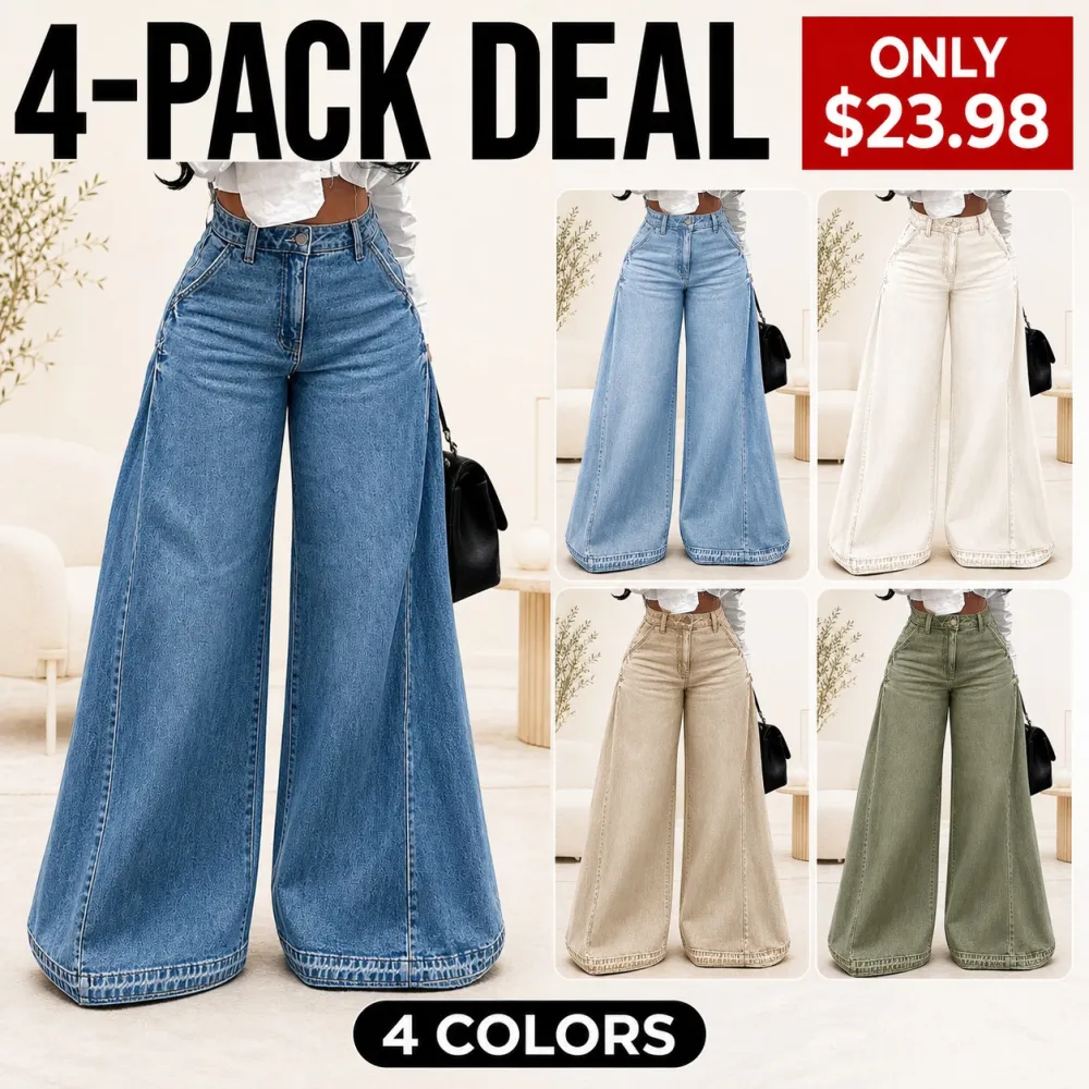 Women's High Waist Flare Wide Leg Jeans