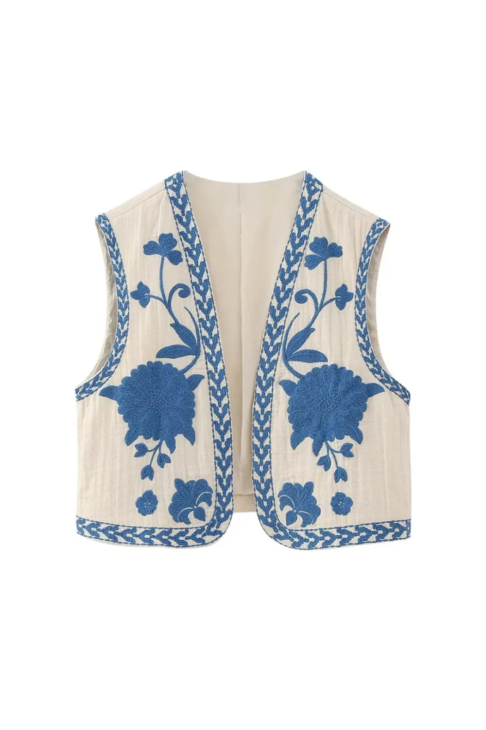 Embroidered Sleeveless Vest