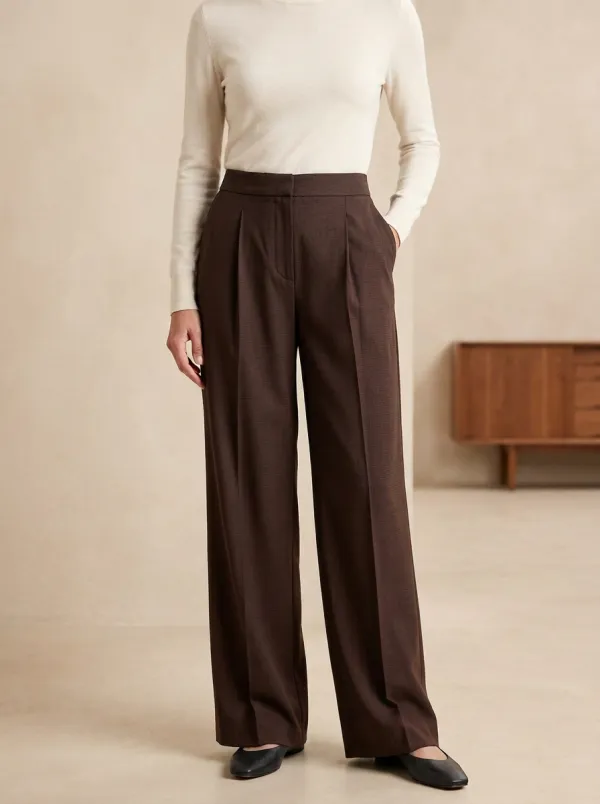 Women’s Elegant Printed Wide Leg Dress Pants