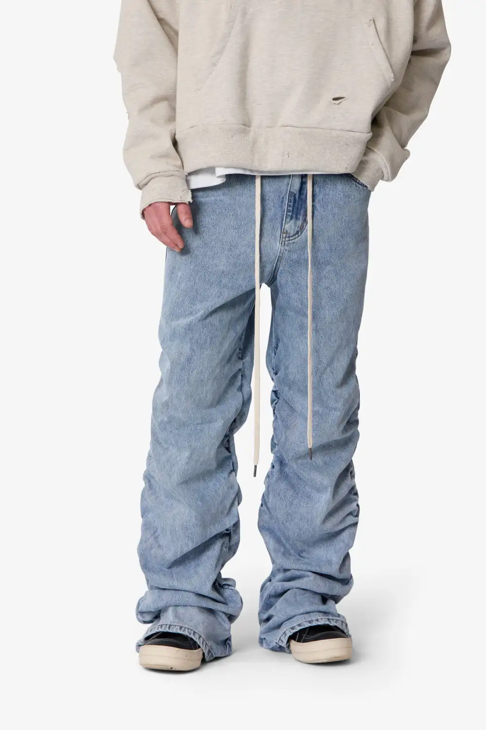 Relaxed Ruched Detail Jeans