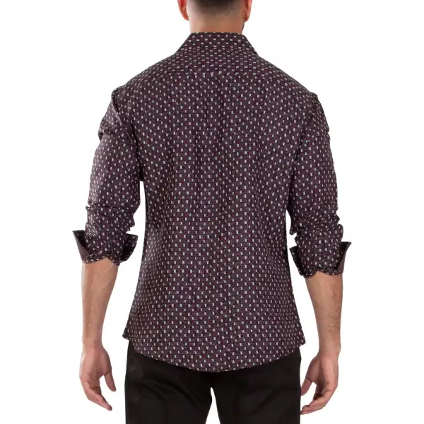 Woven Texture Long Sleeve Button Shirt