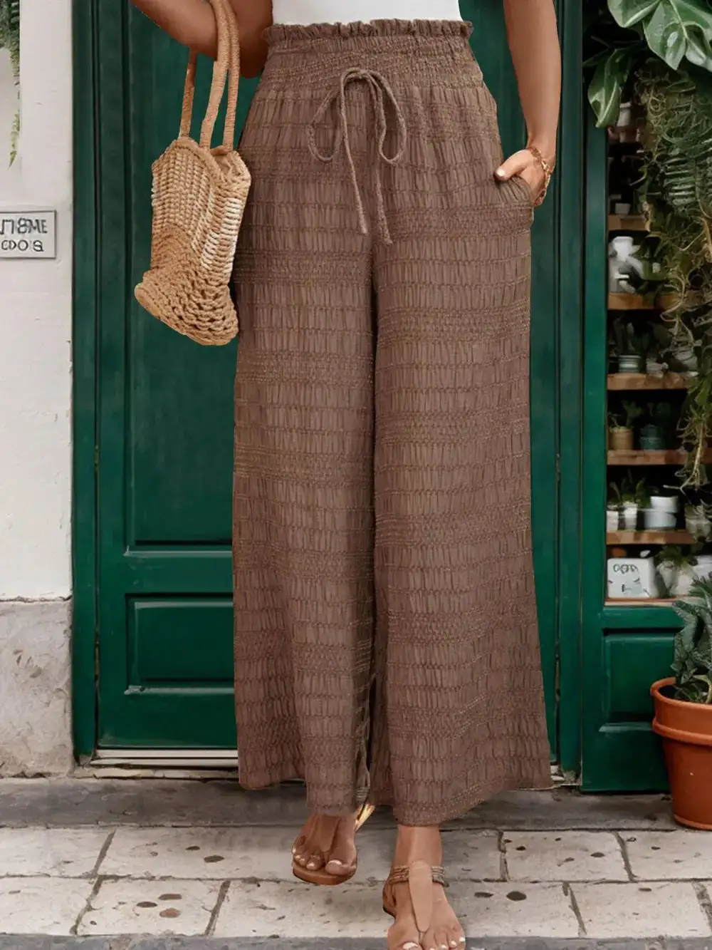 Clean Tie Waist Tie Detail Pants
