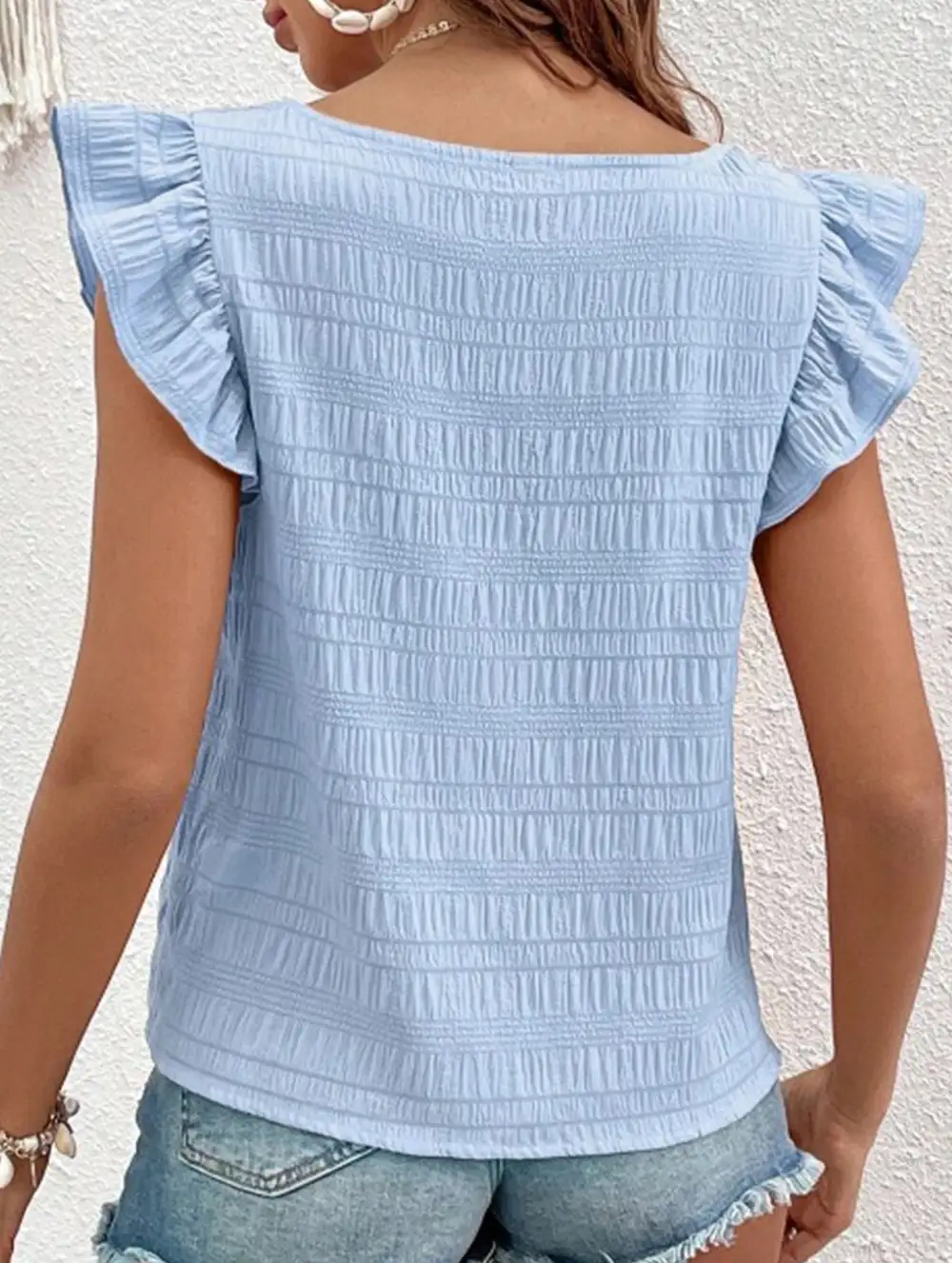Square Neck Short Sleeves T Shirts Tee