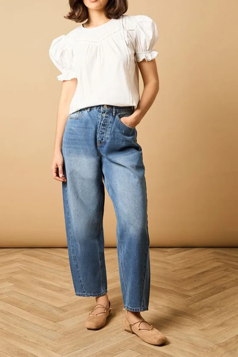 Casual Style Puff Sleeve Blouse