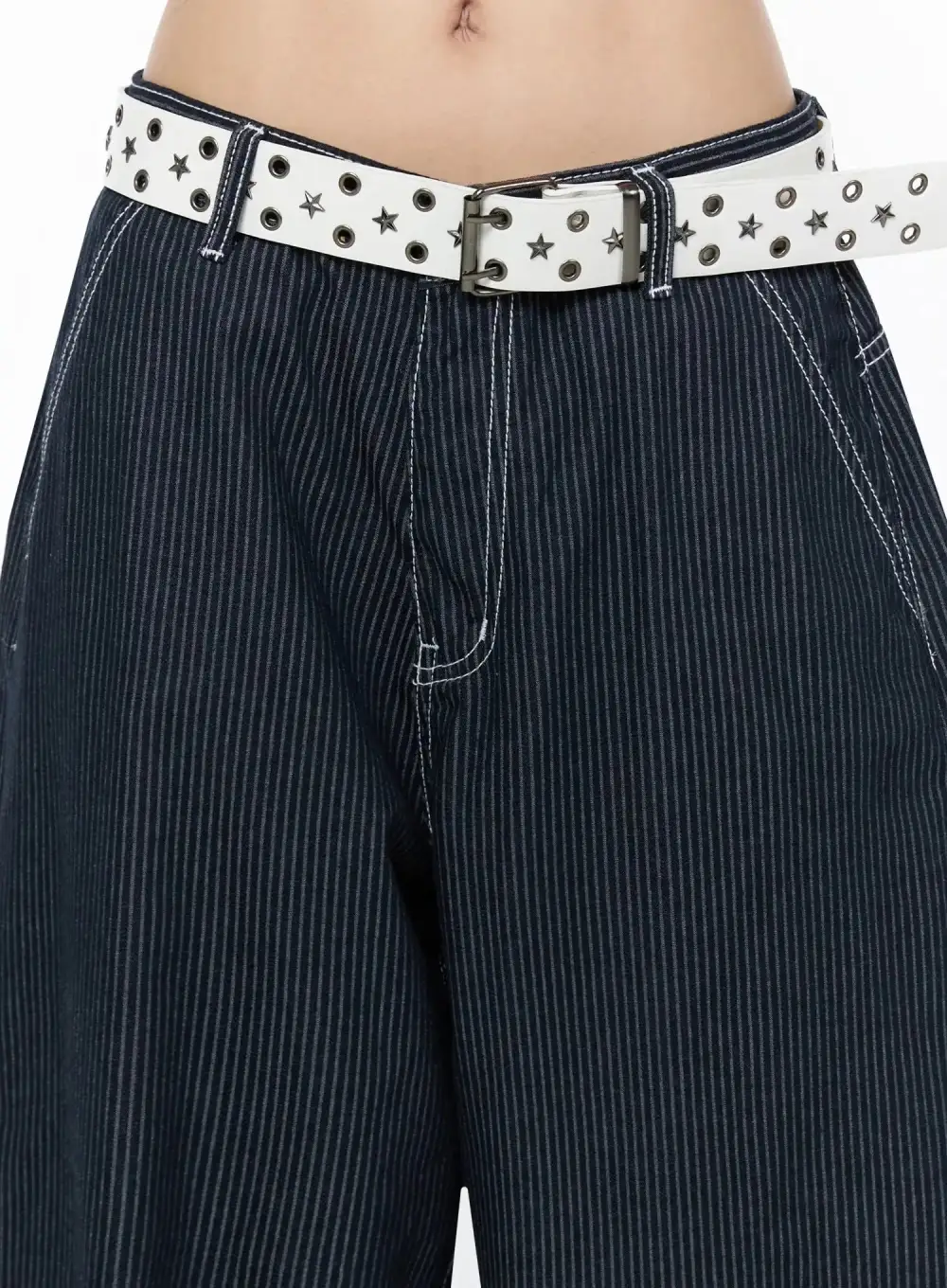 Striped Wide Leg Jeans