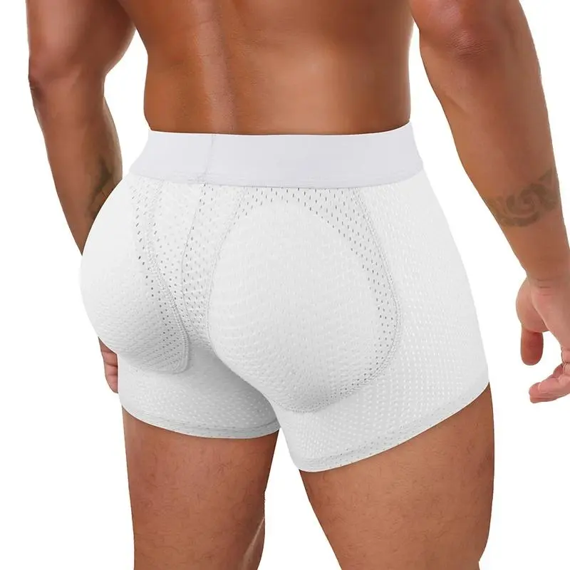 Men’s Padded Shaping Boxer Briefs – Lightweight, Breathable, Removable Lift Pads