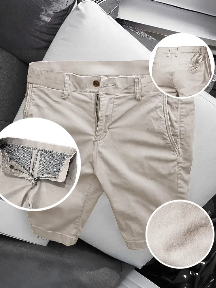 Men's Casual Business Straight Cotton Shorts