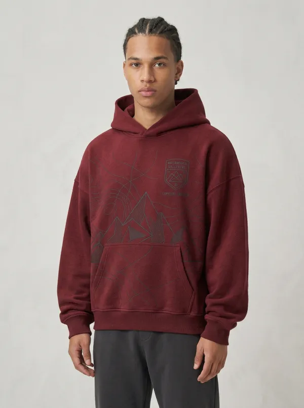 Men's Mountain Adventure Topographic Graphic Hoodie