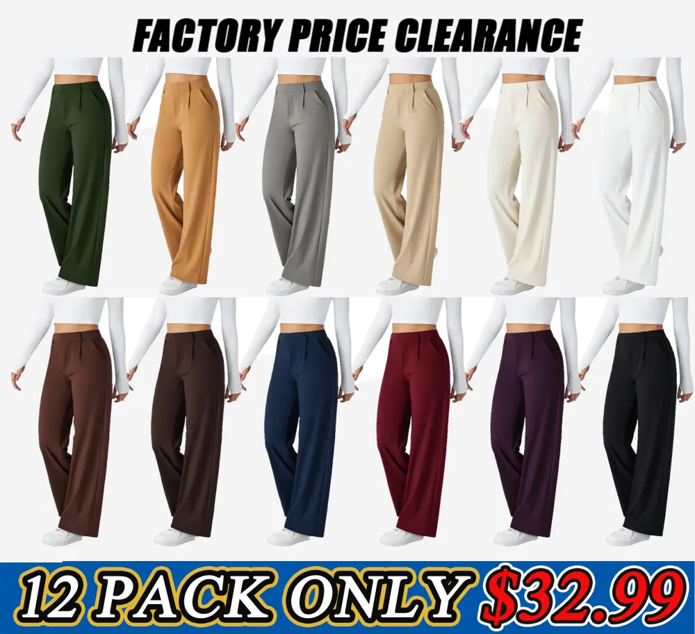 High-waist Pocket Straight-leg Work Pants