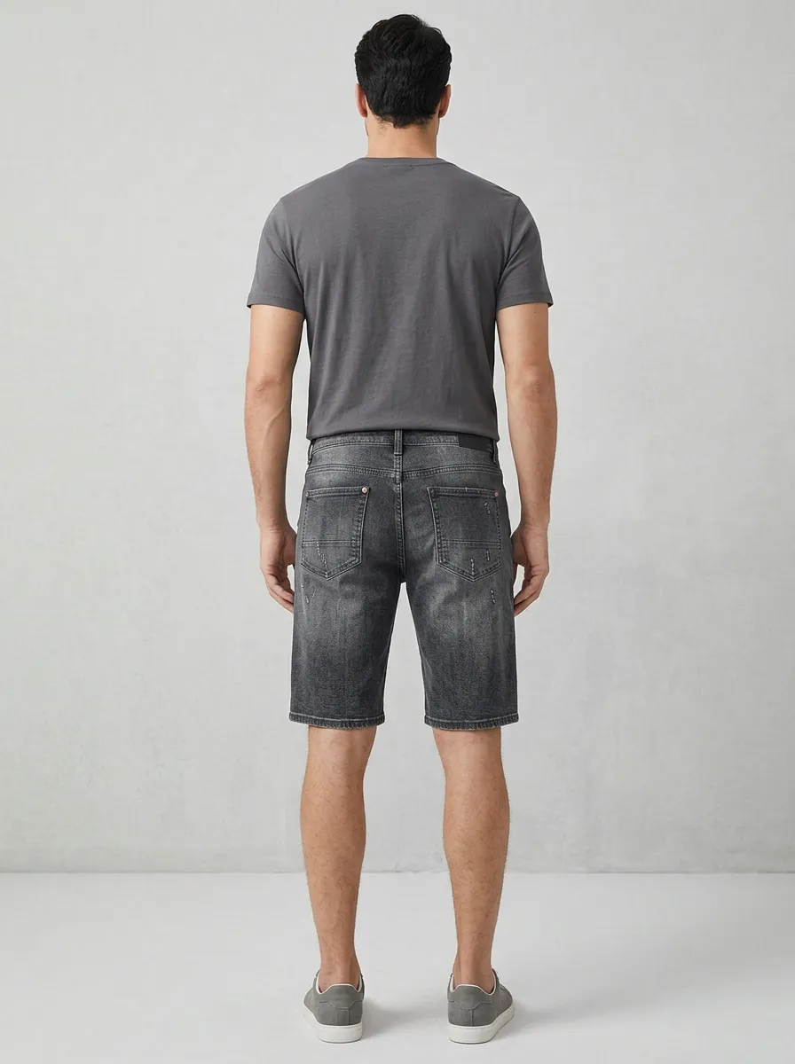 Men's Distressed Distressed Denim Shorts
