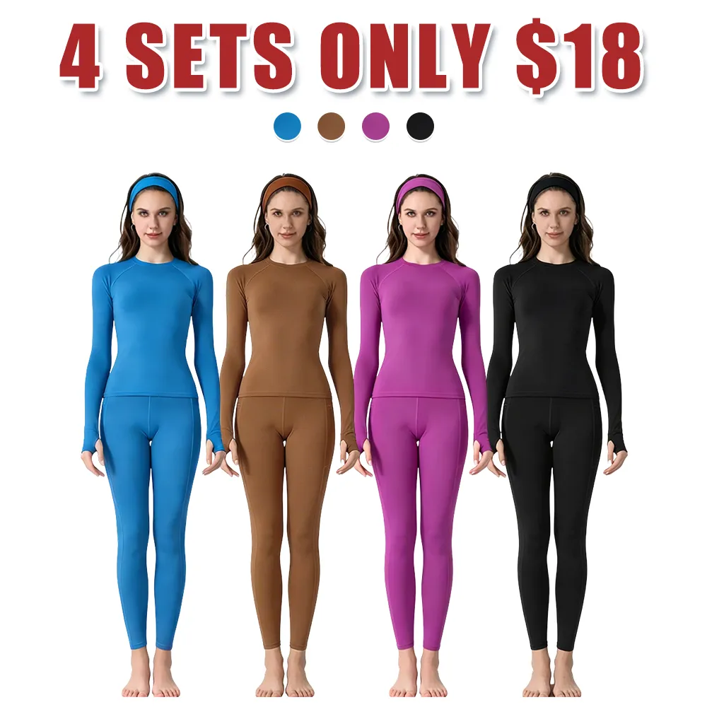 Two-piece set: athletic top with thumbhole and leggings