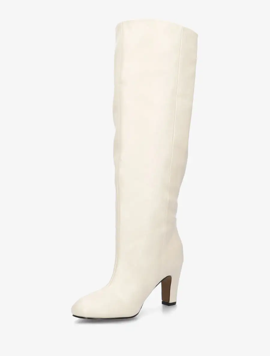 Classic Elegant Block Heel Faux Leather Knee High Boots