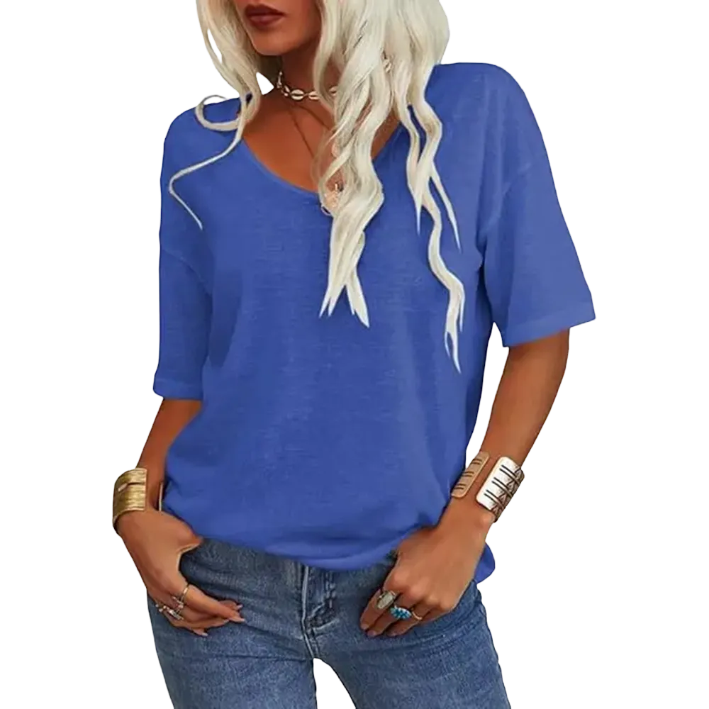 Women's Soft V-Neck Short-Sleeve T-Shirt-🔥8-Pack- Only $24