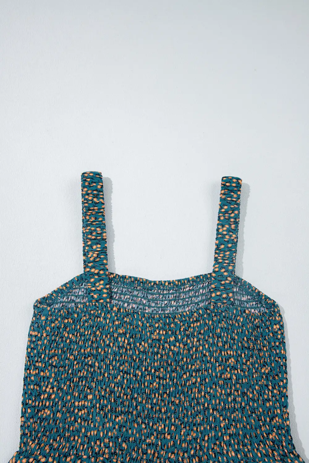 Floral Print Smocked High Waist Square Jumpsuit
