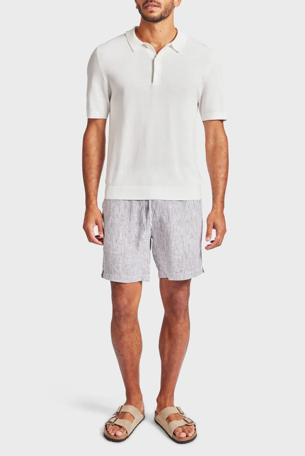 Striped Linen Loose Fit Short