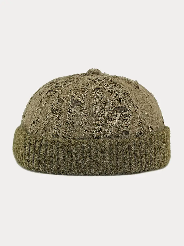 Stylish Knit Distressed Beanie Hat