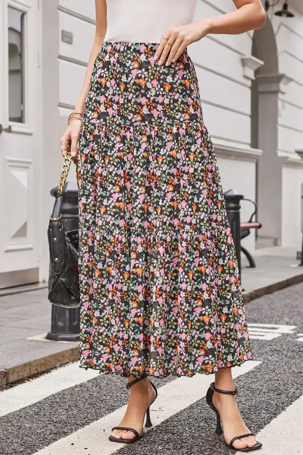 Convertible Printed Midi Skirt