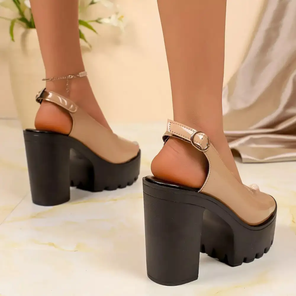 Distinctive Open Toe Block Heel Sandals