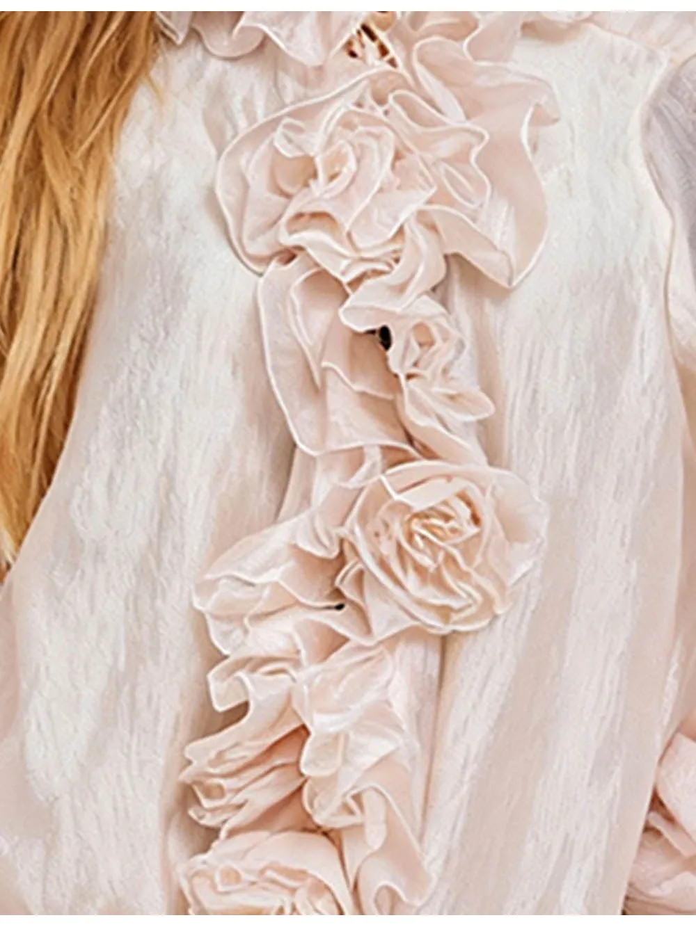 Ruffle Neck Sheer Chiffon Tiered Mini Dress