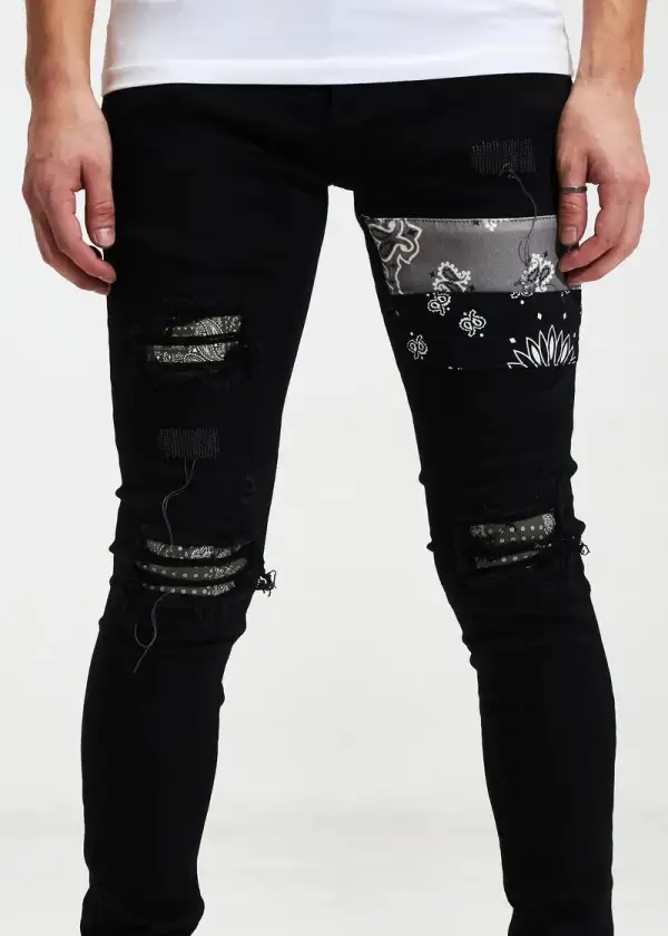 Paisley Patchwork Skinny Jeans