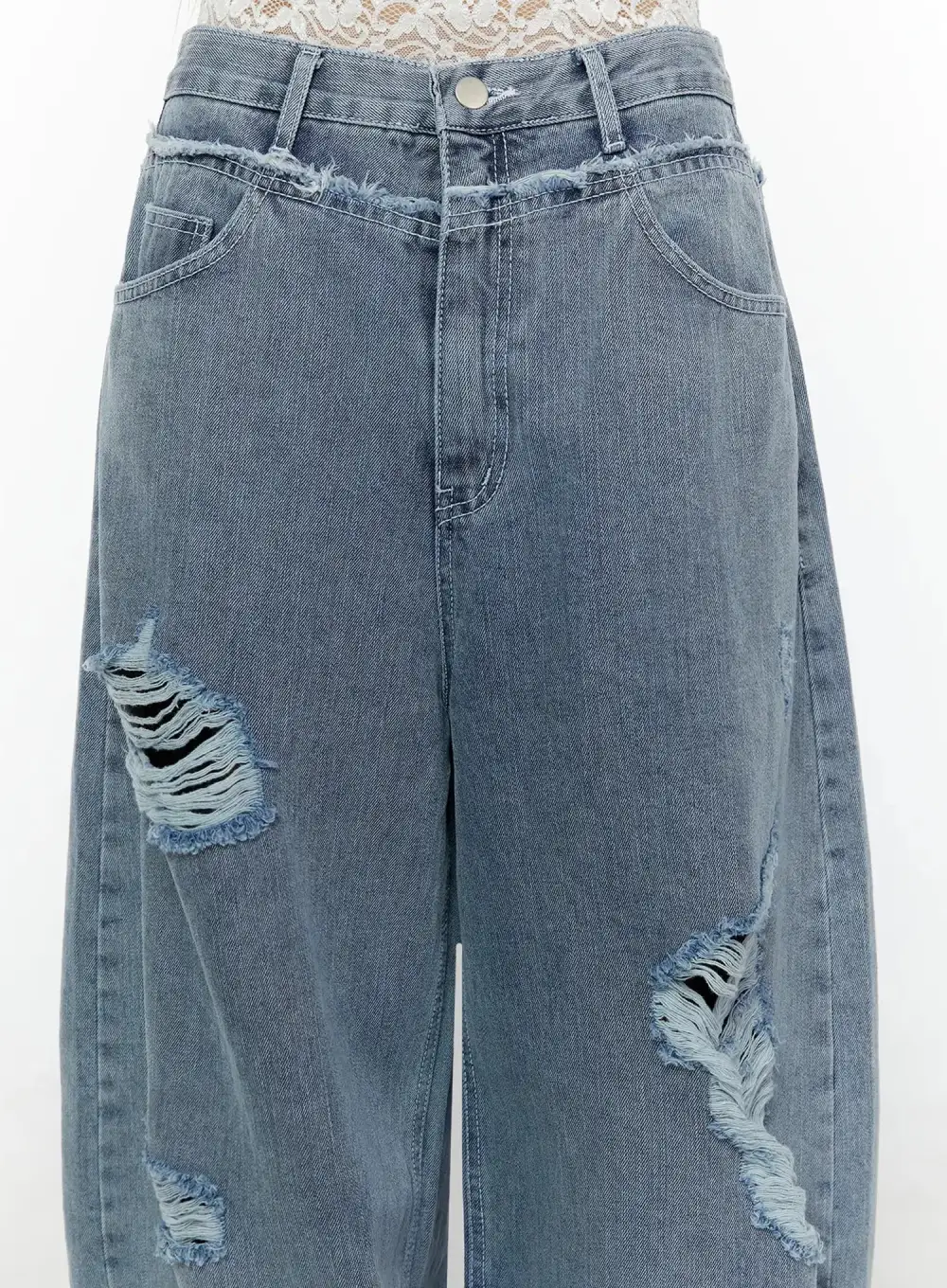 Distressed Wide Leg Jeans