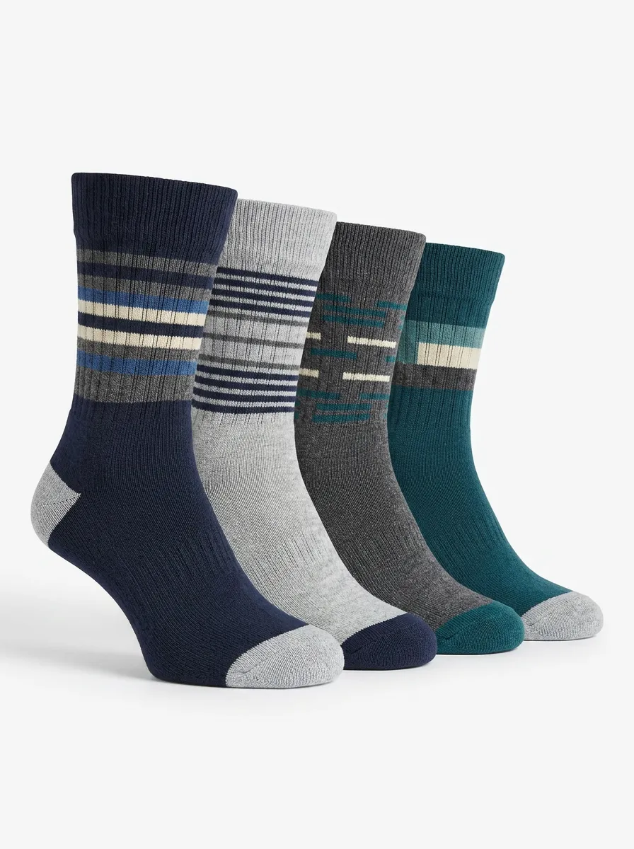 Practical Men's Four-Pair Long Socks