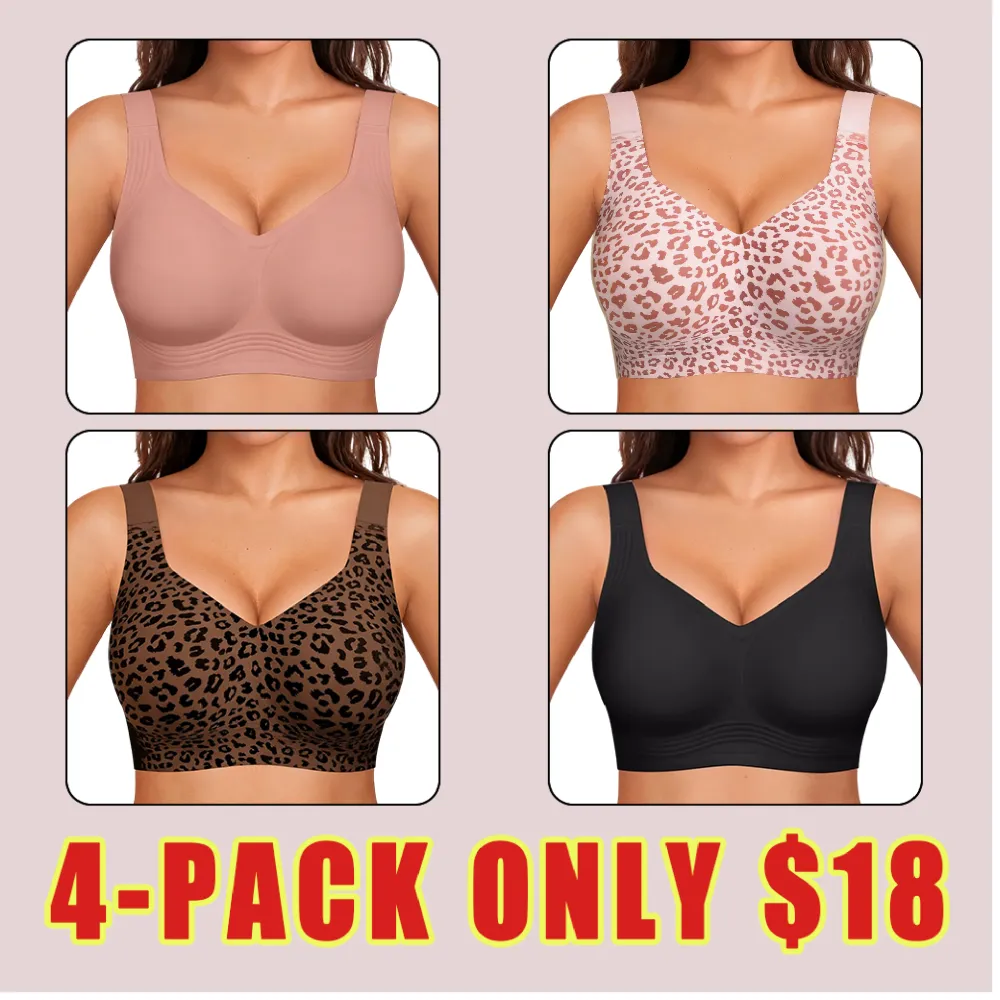 Women Jelly Wireless Womens Comfortable Wireless Bras Push Up Bralettes Seamless Tshirts Bras Deep V Everyday Bras