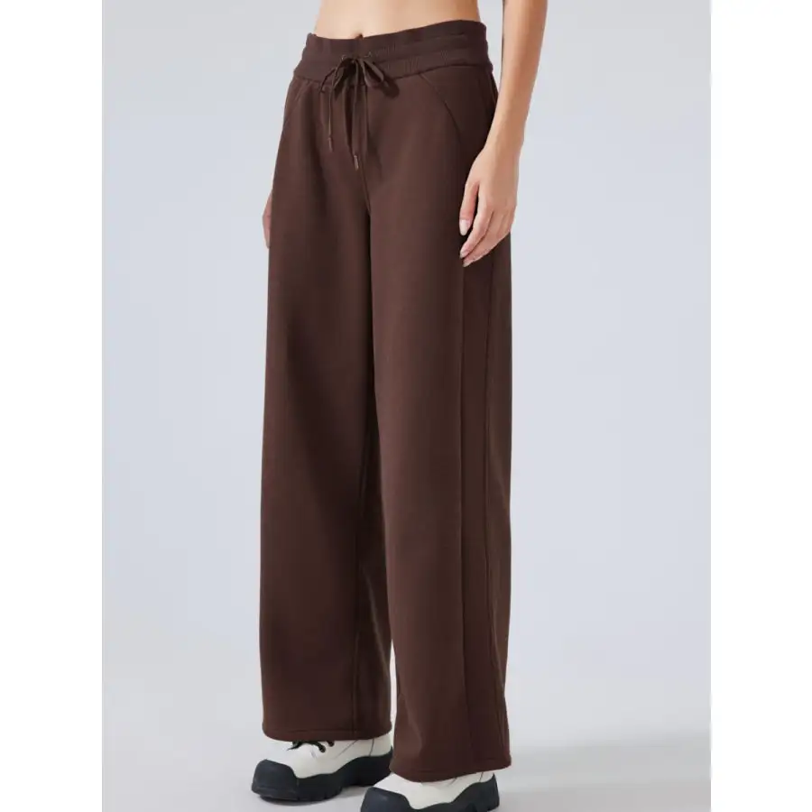 Feminine Drawstring Wide Leg Pants