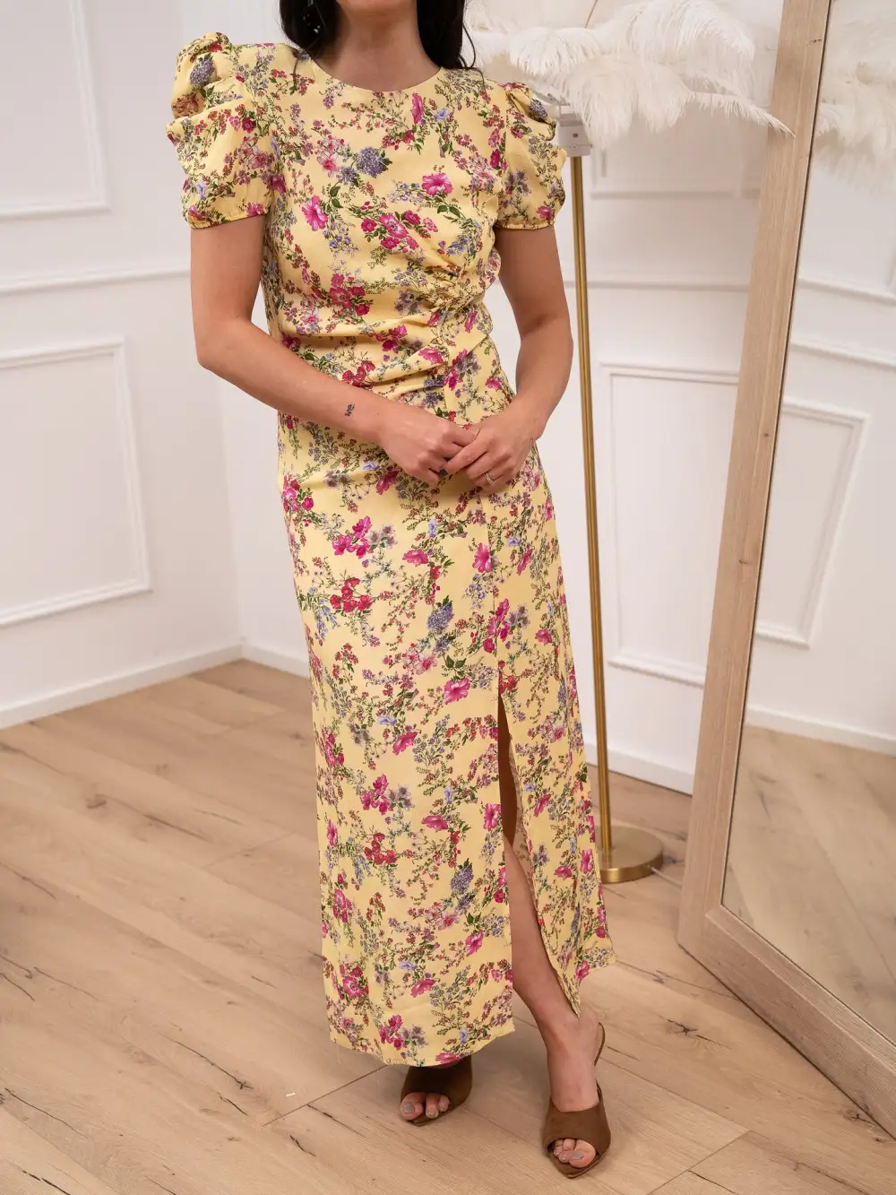Mosaic Maxi Ruched Dress