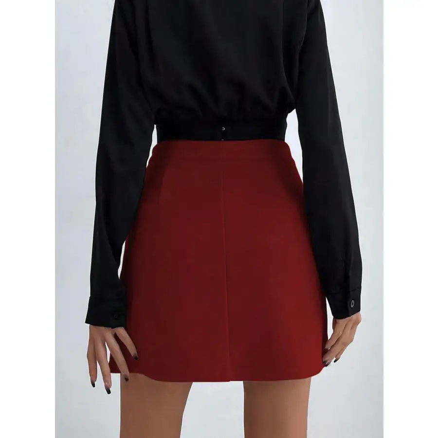 Buttoned Mini Skirt