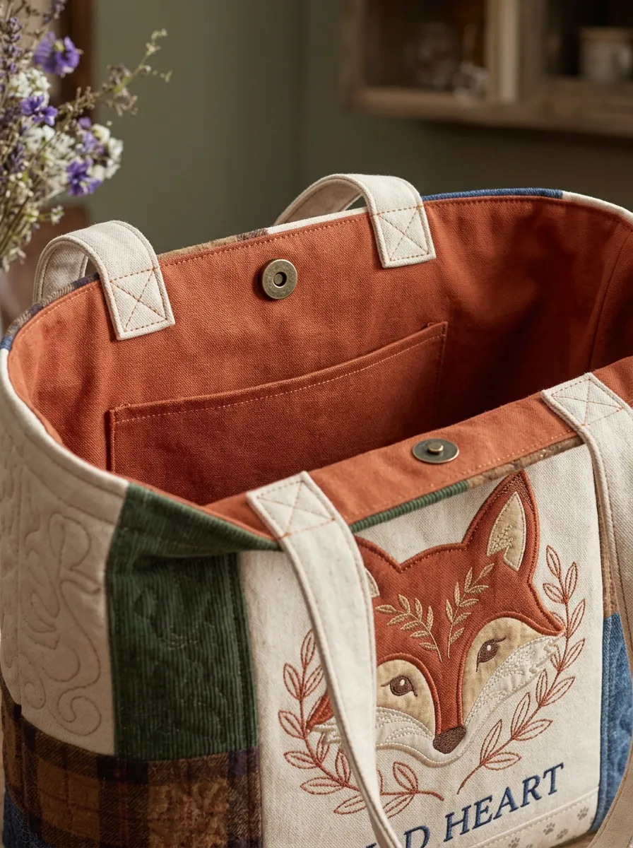 Wild Heart Fox Nature Lover Printed Tote Bag