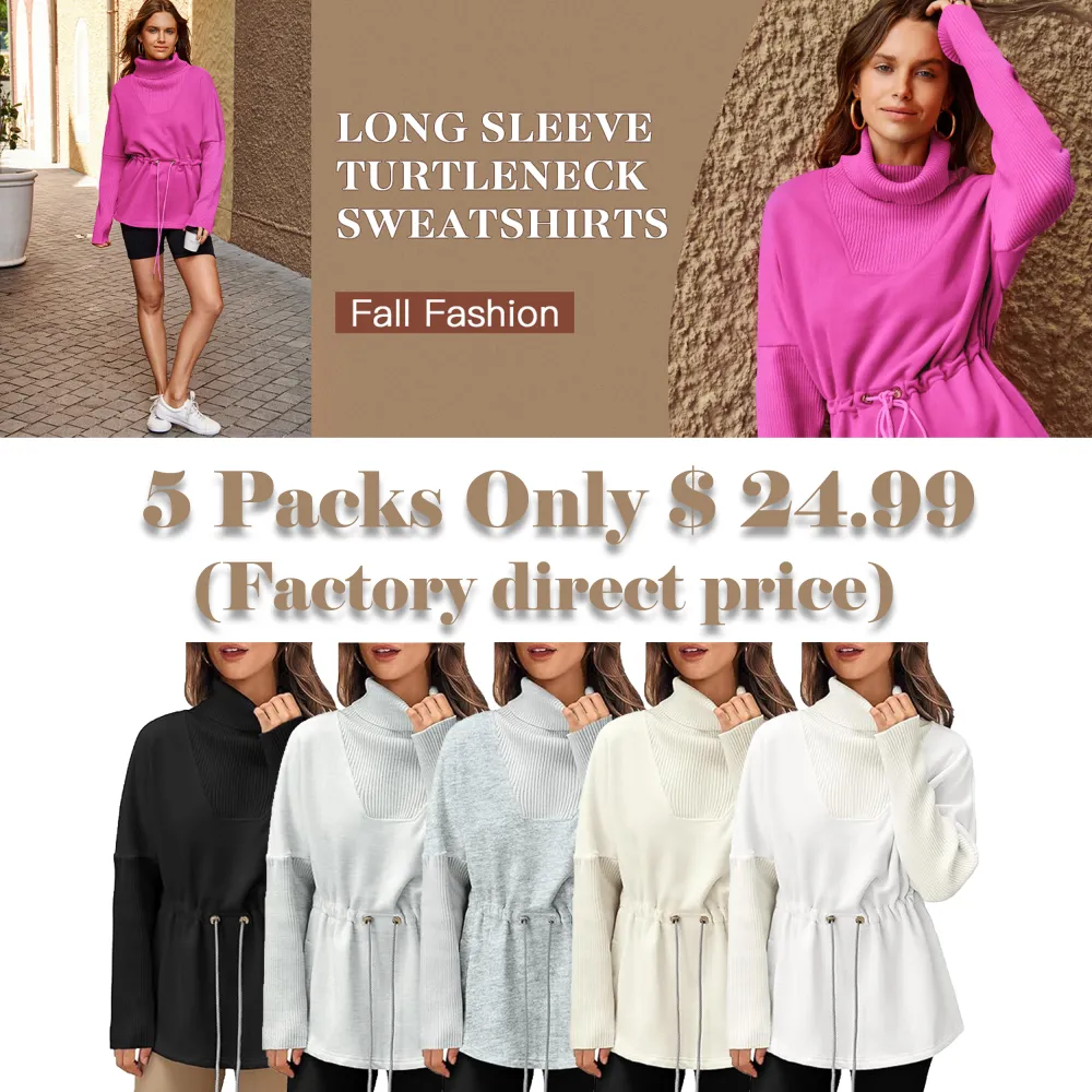 ✨  Women’s Turtleneck Fleece Sweatshirt – Warm, Chic & Effortlessly Stylish