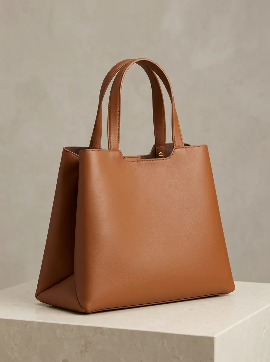 Women's Structured Open-Top Tote Bag