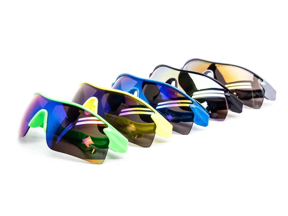 12-Pack Kids Shield Wraparound Burnt Mirror Performance Sunglasses