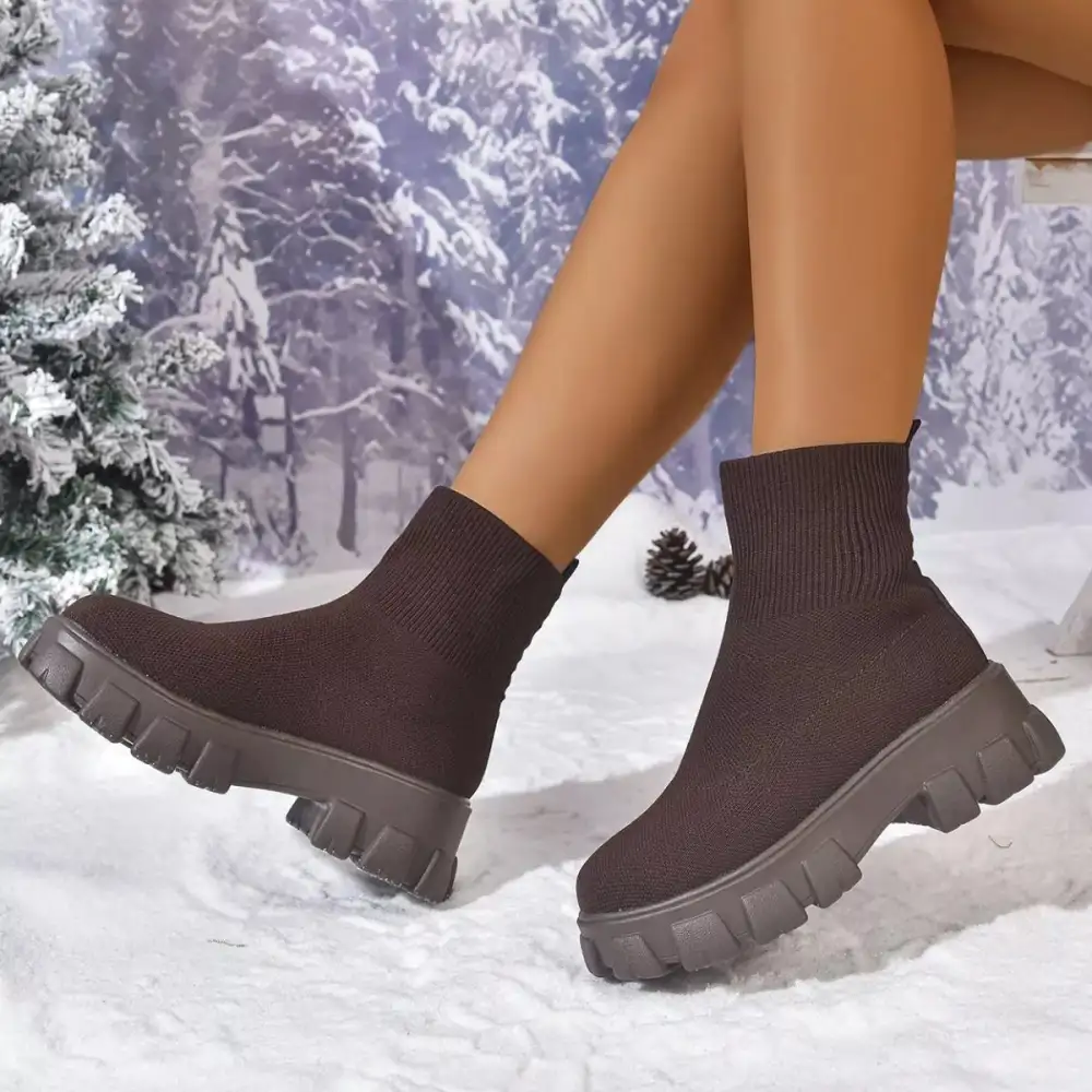 Round Toe Block Heels Boots