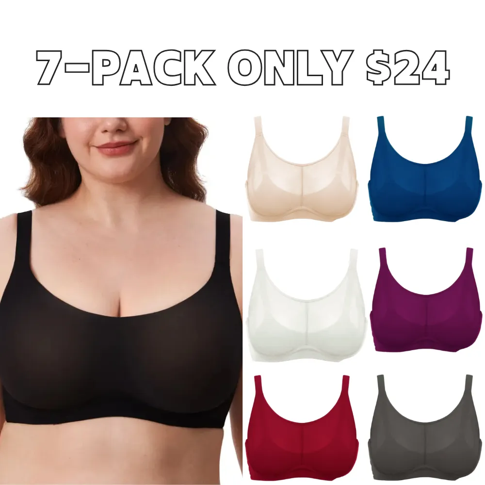 Women's Cosnufy Full Coverage Bra Sheer Mesh Plus Size Underwire Unlined
