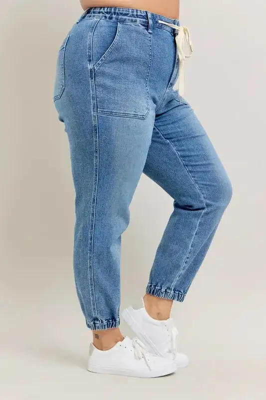 High Waist Jogger Plus Denim Jeans
