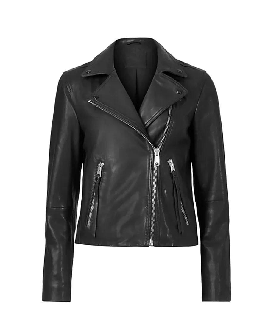 Slim Fit Leather Biker Jacket