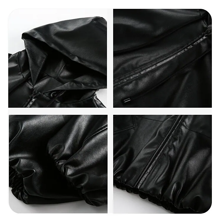 Edgy Solid Leather Jacket