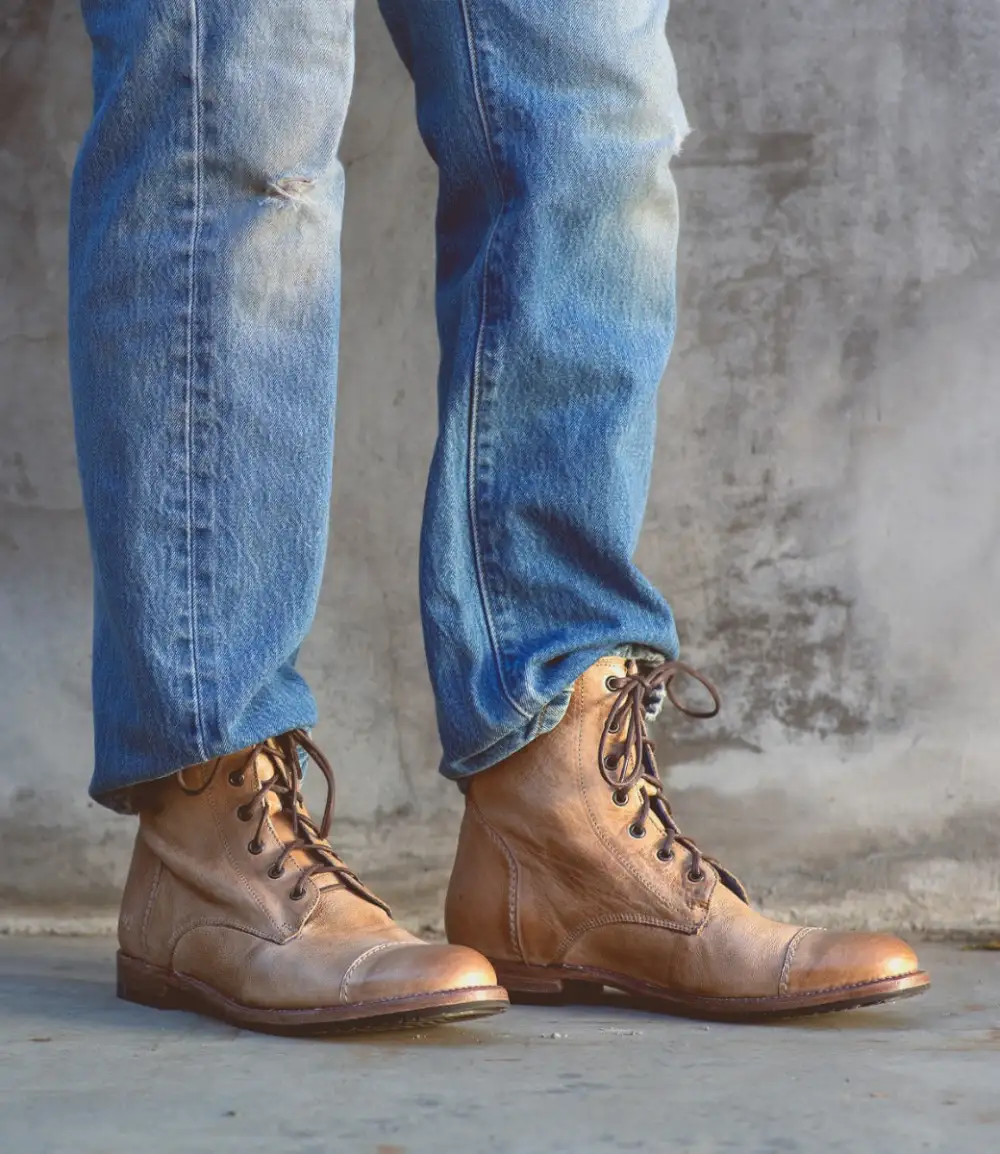 Back-Zip Streamlined Combat Boots