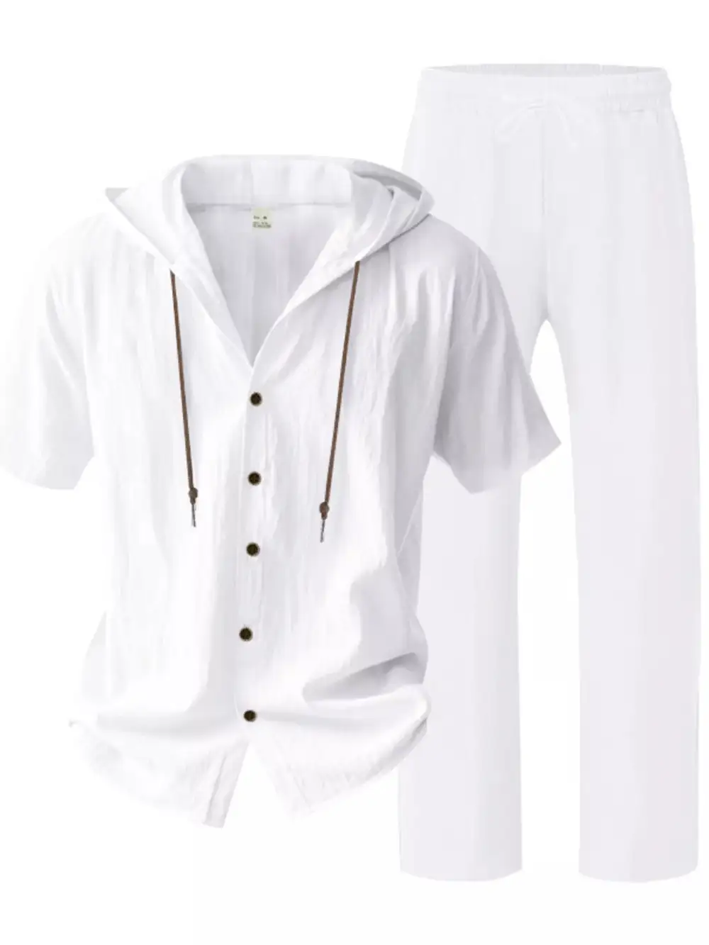 Men's Full Size Button Up Hooded Top