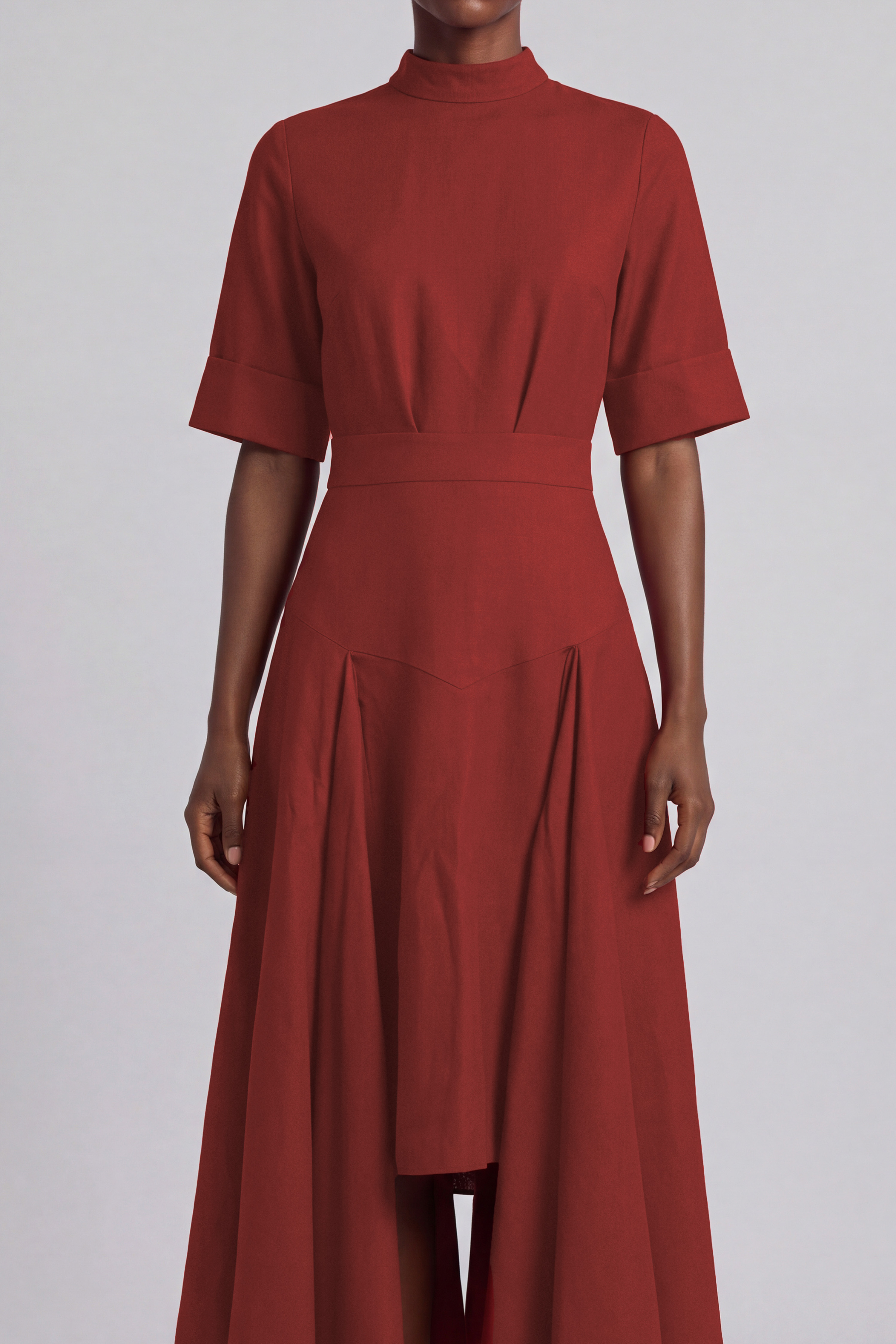 Tie Detail Asymmetrical Midi Dress