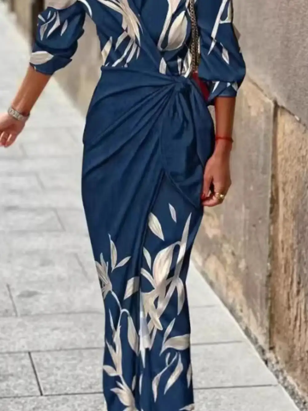 Full Size Tied Wrap Midi Dress Plus Size