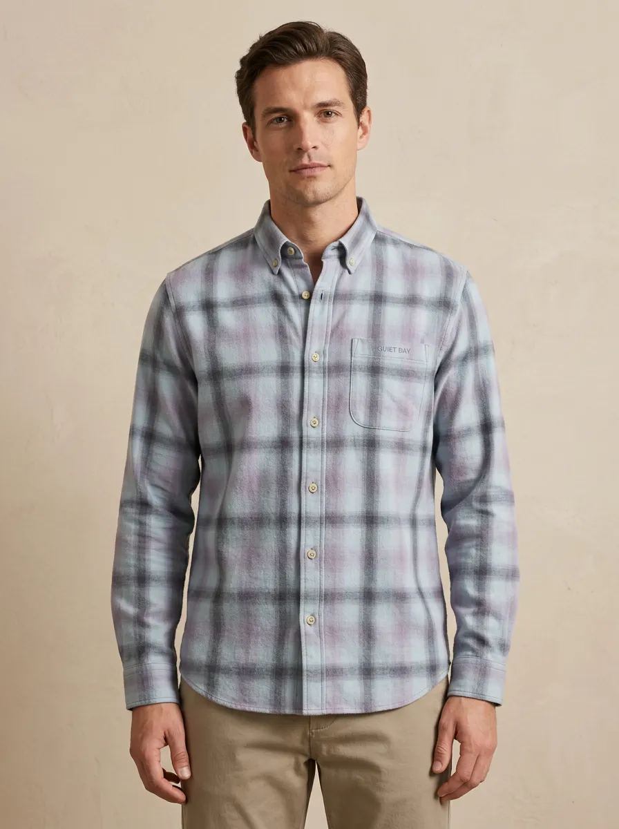 Refined Plaid Long-Sleeve Men's Long-Sleeve Shirt