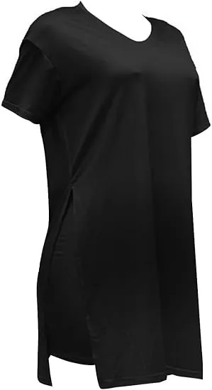 Women Plus Size 2 Piece Outfits Short Sleeve Tunic Tops And Skinny Biker Shorts Sets Tracksuits Womenswear Bodycon Split Hem Lounge